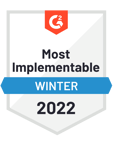 G2 Winter Awards 2022 Most Implementable
