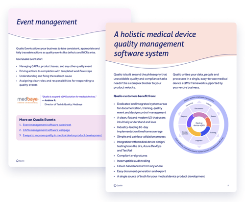 Medical device quality management software