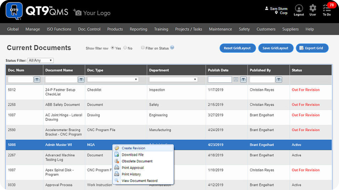 QT9 document management