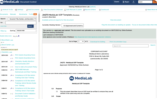Qualio vs. MediaLab eQMS comparison