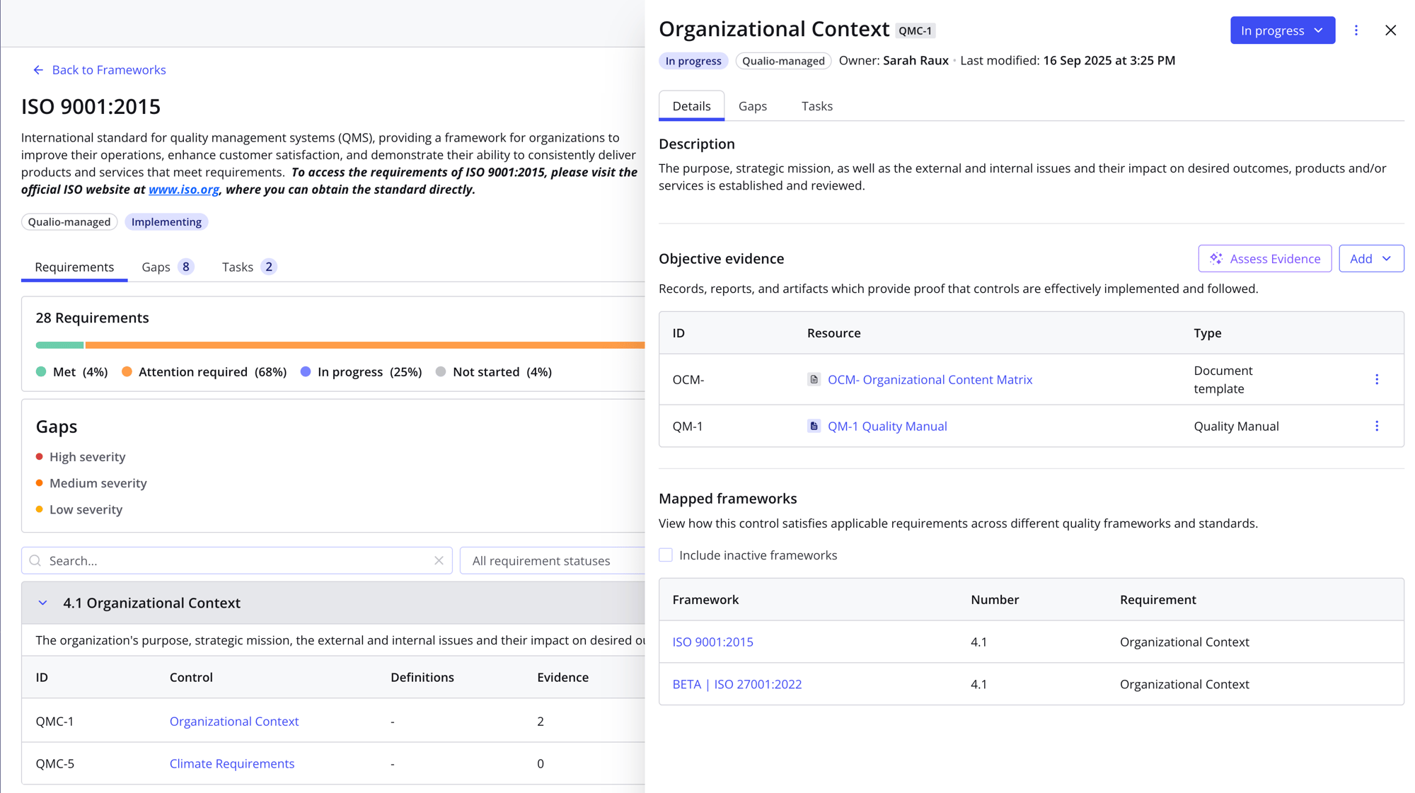 Regulatory compliance software standard evidence