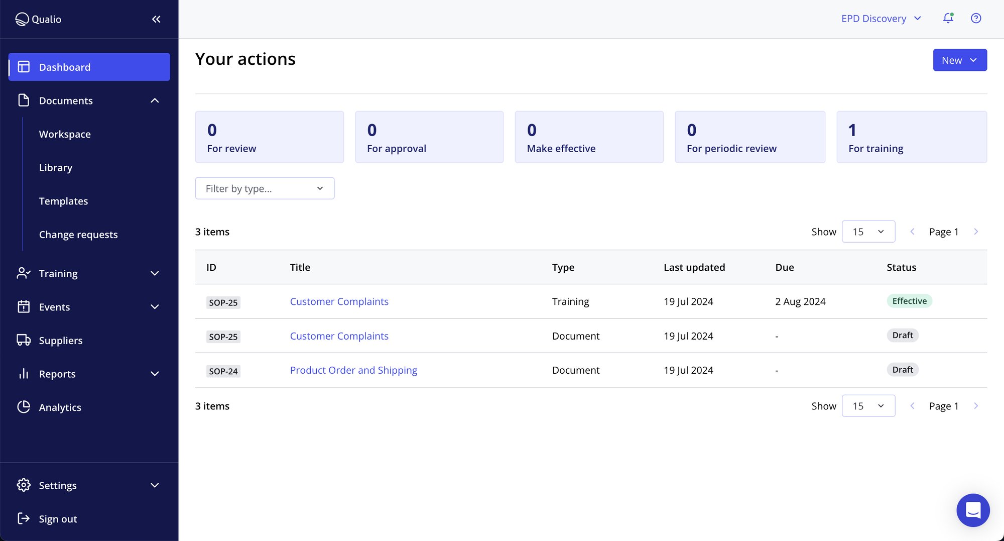 Training Management Software System — Qualio