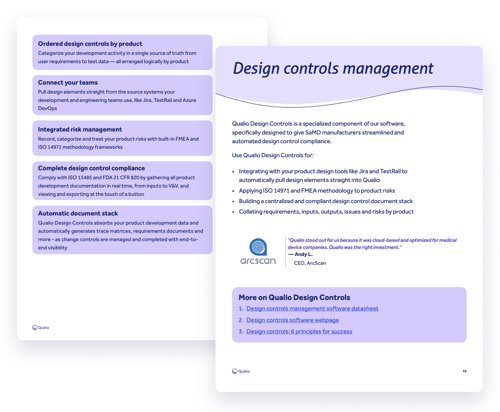 SaMD quality management datasheet